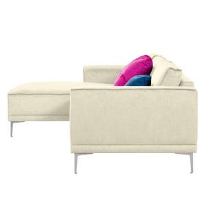 Ecksofa Grapefield Webstoff Beige - Longchair davorstehend links