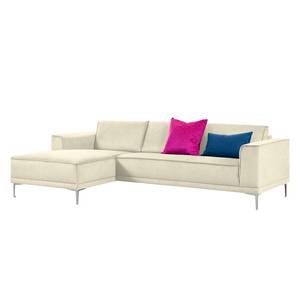 Ecksofa Grapefield Webstoff Beige - Longchair davorstehend links