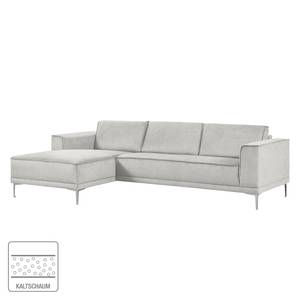 Ecksofa Grapefield Webstoff Grau - Longchair davorstehend links