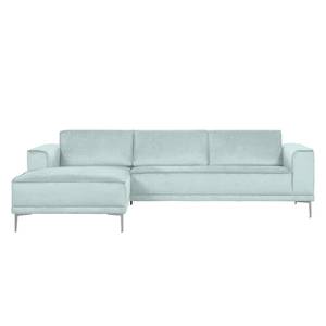 Ecksofa Grapefield Webstoff Hellblau - Longchair davorstehend links