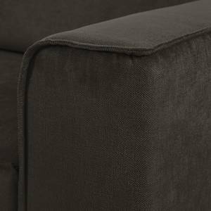 Ecksofa Grapefield Webstoff Kaffeebraun - Longchair davorstehend links