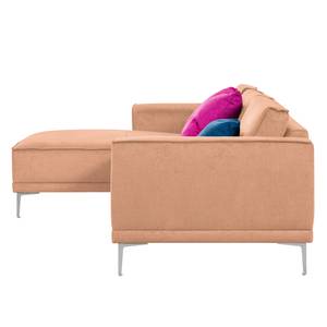 Ecksofa Grapefield Webstoff Lachs - Longchair davorstehend links