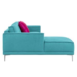 Ecksofa Grapefield Webstoff Mittelblau - Longchair davorstehend links