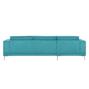 Ecksofa Grapefield Webstoff Mittelblau - Longchair davorstehend links