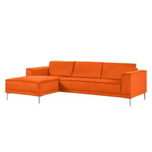 Ecksofa Grapefield Webstoff Orange - Longchair davorstehend links