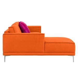 Ecksofa Grapefield Webstoff Orange - Longchair davorstehend links