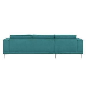 Ecksofa Grapefield Webstoff Petrol - Longchair davorstehend links