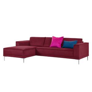 Ecksofa Grapefield Webstoff Zwetschge - Longchair davorstehend links