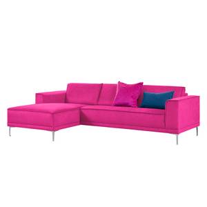 Ecksofa Grapefield Webstoff Pink - Longchair davorstehend links