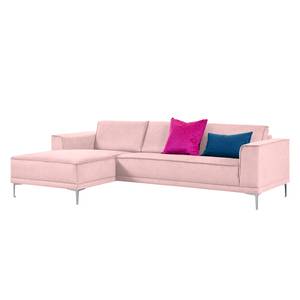 Ecksofa Grapefield Webstoff Rosa - Longchair davorstehend links