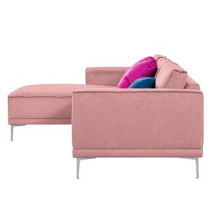 Ecksofa Grapefield Webstoff Rosé - Longchair davorstehend links