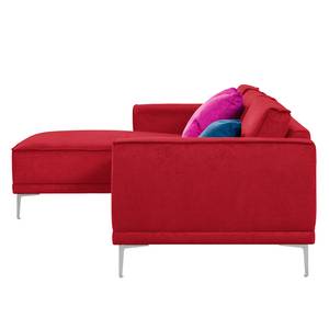 Ecksofa Grapefield Webstoff Rot - Longchair davorstehend links