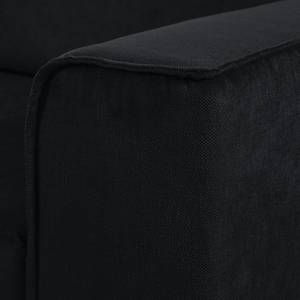 Canapé d'angle Grapefield Tissu - Noir - Méridienne courte à gauche (vue de face)