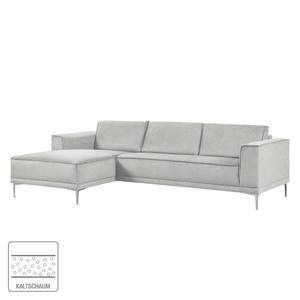 Ecksofa Grapefield Webstoff Silber - Longchair davorstehend links