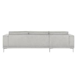 Ecksofa Grapefield Webstoff Silber - Longchair davorstehend links