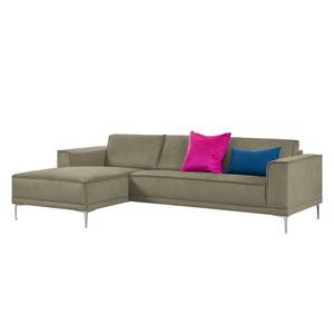 Ecksofa Grapefield Webstoff Taupe - Longchair davorstehend links