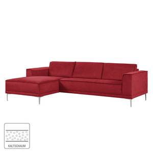 Ecksofa Grapefield Webstoff Weinrot - Longchair davorstehend links