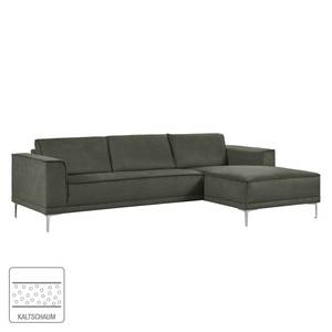 Ecksofa Grapefield Webstoff Anthrazit - Longchair davorstehend rechts