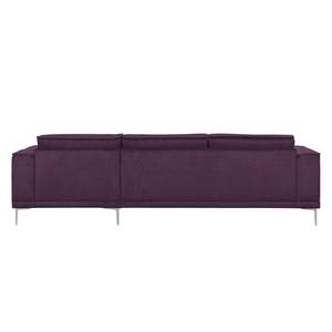 Ecksofa Grapefield Webstoff Aubergine - Longchair davorstehend rechts