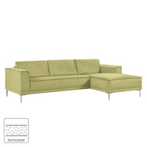 Ecksofa Grapefield Webstoff Avocado - Longchair davorstehend rechts