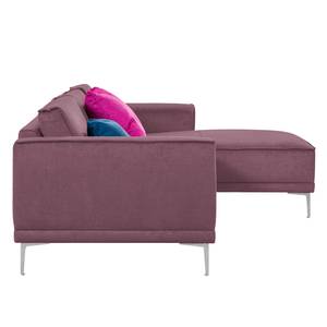 Ecksofa Grapefield Webstoff Beere - Longchair davorstehend rechts