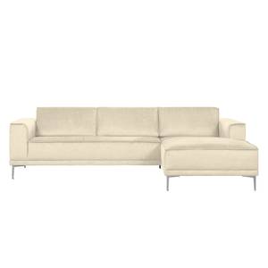 Ecksofa Grapefield Webstoff Creme - Longchair davorstehend rechts