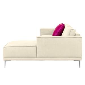 Ecksofa Grapefield Webstoff Ivory - Longchair davorstehend rechts