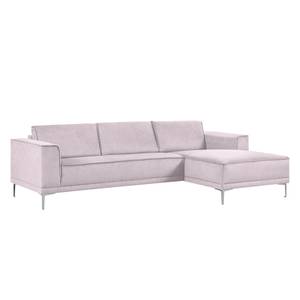 Ecksofa Grapefield Webstoff Flieder - Longchair davorstehend rechts