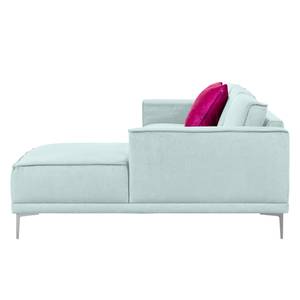 Ecksofa Grapefield Webstoff Hellblau - Longchair davorstehend rechts