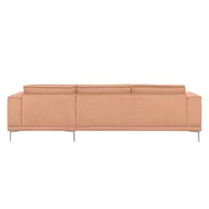 Ecksofa Grapefield Webstoff Lachs - Longchair davorstehend rechts