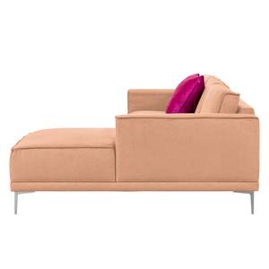 Ecksofa Grapefield Webstoff Lachs - Longchair davorstehend rechts