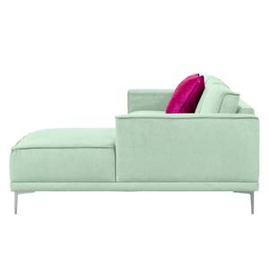 Ecksofa Grapefield Webstoff Mint - Longchair davorstehend rechts