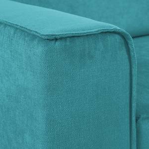 Ecksofa Grapefield Webstoff Mittelblau - Longchair davorstehend rechts