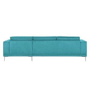 Ecksofa Grapefield Webstoff Mittelblau - Longchair davorstehend rechts