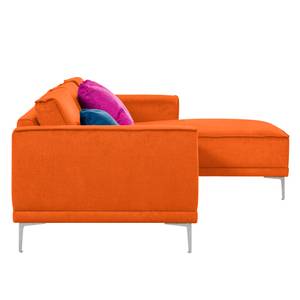 Ecksofa Grapefield Webstoff Orange - Longchair davorstehend rechts