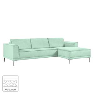 Ecksofa Grapefield Webstoff Pastellgrün - Longchair davorstehend rechts