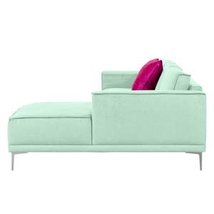 Ecksofa Grapefield Webstoff Pastellgrün - Longchair davorstehend rechts