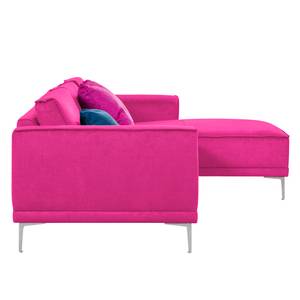 Ecksofa Grapefield Webstoff Pink - Longchair davorstehend rechts