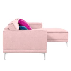 Ecksofa Grapefield Webstoff Rosa - Longchair davorstehend rechts