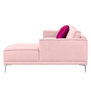 Ecksofa Grapefield Webstoff Rosa - Longchair davorstehend rechts