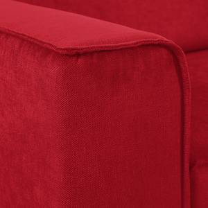 Canapé d'angle Grapefield Tissu - Rouge - Méridienne courte à droite (vue de face)