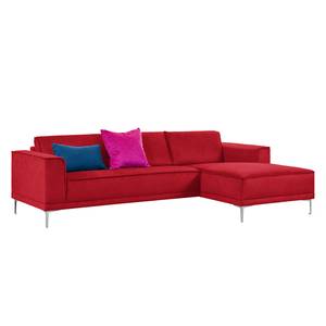 Ecksofa Grapefield Webstoff Rot - Longchair davorstehend rechts