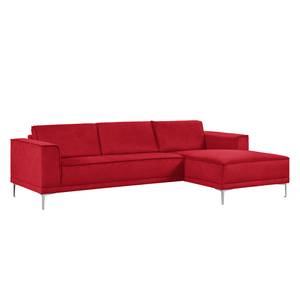 Ecksofa Grapefield Webstoff Rot - Longchair davorstehend rechts