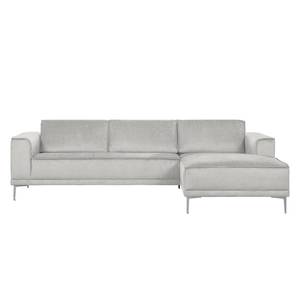 Ecksofa Grapefield Webstoff Silber - Longchair davorstehend rechts