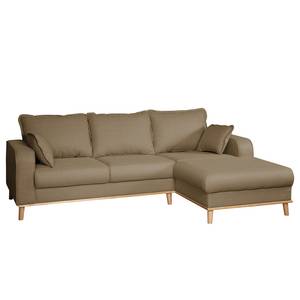 Ecksofa Greeneville Strukturstoff Nougat - Longchair davorstehend rechts