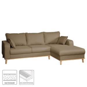 Ecksofa Greeneville Strukturstoff Nougat - Longchair davorstehend rechts