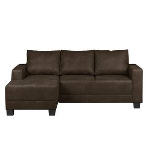 Ecksofa Greenwood Antiklederlook Espresso - Longchair davorstehend links