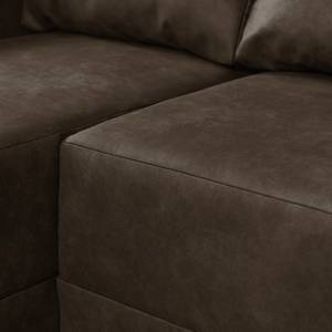 Ecksofa Greenwood Antiklederlook Espresso - Longchair davorstehend links