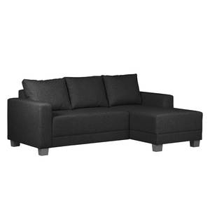 Ecksofa Greenwood I Webstoff Anthrazit - Longchair davorstehend rechts