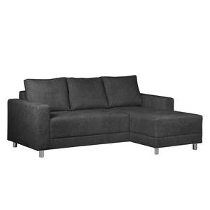 Ecksofa Greenwood II Webstoff Anthrazit - Longchair davorstehend rechts